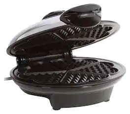 Euro Cuisine - 8" Heart-Shape Waffle Maker - Black/Chrome