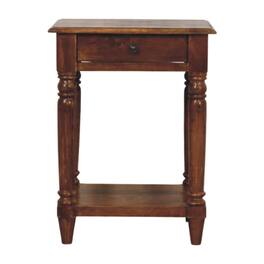 Artisan Furniture - Turned legs Chestnut 1 Drawer Side Table - Brown