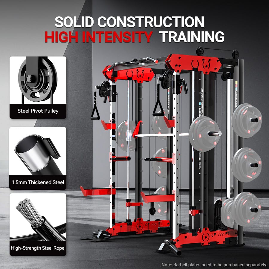 Heavyweight Rowers HARISON All in One Power Rack Home Gym 5300 LB Capacity with Adjustable ...