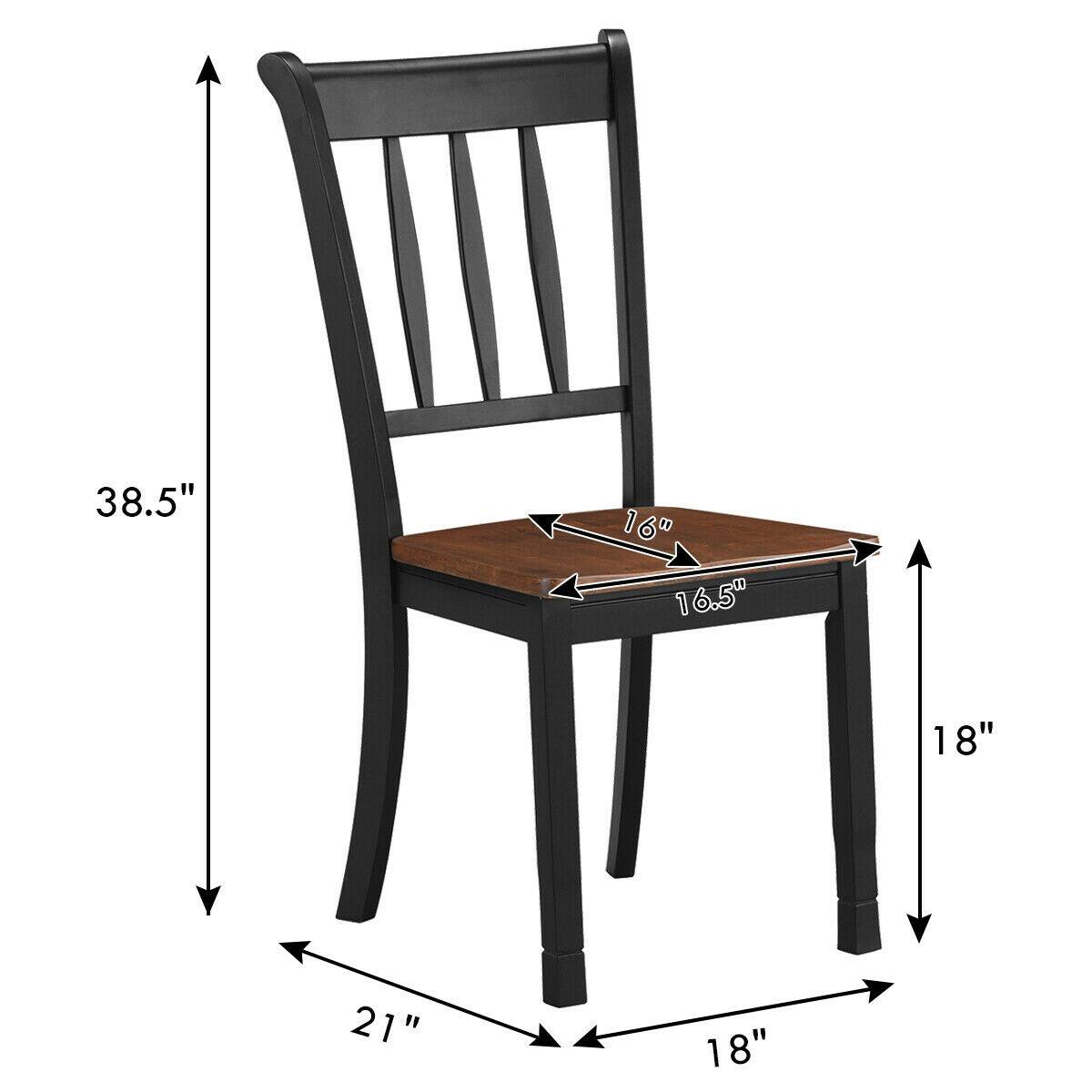 The dimensions of the chair are as follows:

- Height: 38.5"
- Width: 18"
- Depth: 16.5"
- Seat height: 18"
- Seat depth: 16.5"
- Armrest height: 18"