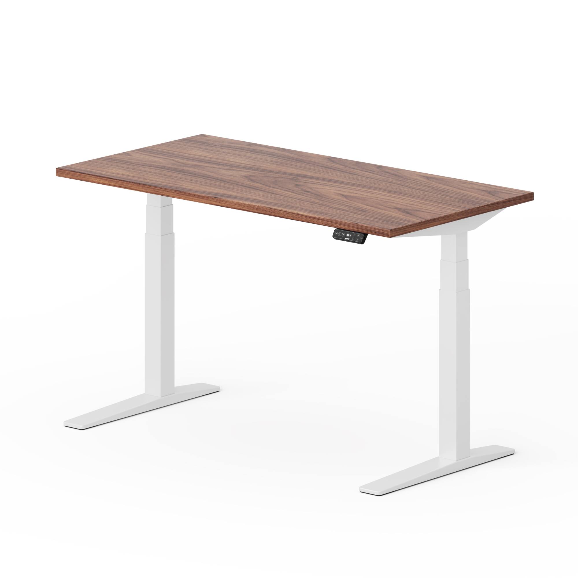 Angle. FlexiSpot - FlexiSpot E7Pro 55''W Electric Adjustable Standing Desk, Black Walnut/White - Walnut.