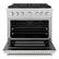 Angle. ZLINE - 36 in. Wide 6 Burner 5.2 cu. ft. Freestanding Paramount Gas DuoPro Range with Convection Oven - White Matte.