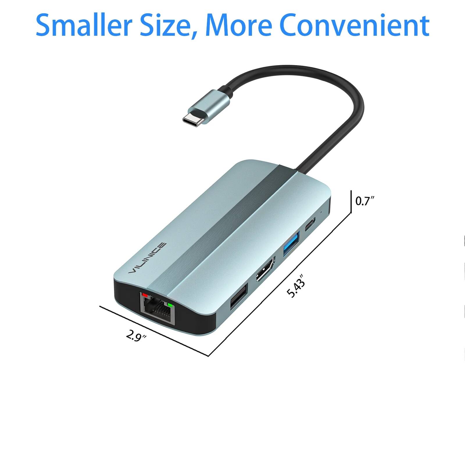 Smaller Size, More Convenient

0.7"  
2.9"  
5.43"