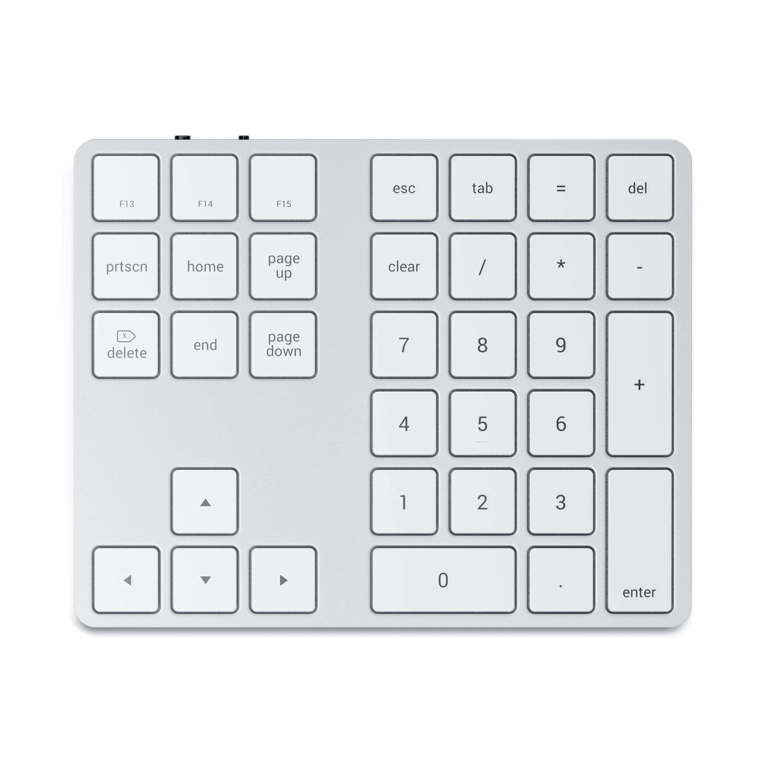 Satechi - Bluetooth Extended Numeric Keypad, Slim Rechargeable 34-Key Numberpad for MacBook Air/Pro, iPad, iMac - Silver