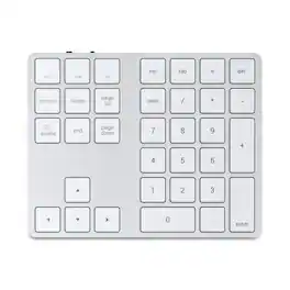Satechi - Bluetooth Extended Numeric Keypad, Slim Rechargeable 34-Key Numberpad for MacBook Air/Pro, iPad, iMac - Silver