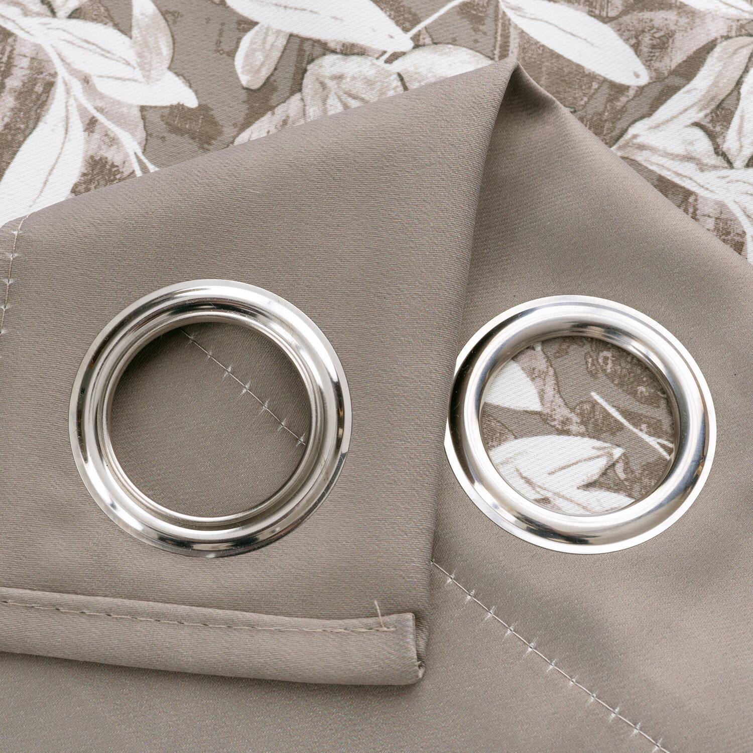 Alt View 1. RT Designers Collection - RT Designers Collection 100% Polyester 190 GSM Marina Revisible Blackout Grommet Curtain Panel 54" x 95" Silver - Silver.