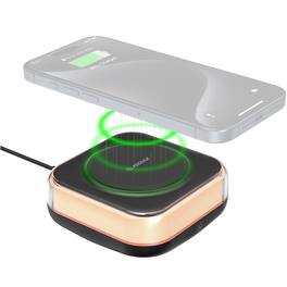 Esoulk - Wireless Charger with Bedside Lamp 3-in-1 Fast Wireless Charging Pad with Integrated Light Function for iPhone / Android - Black