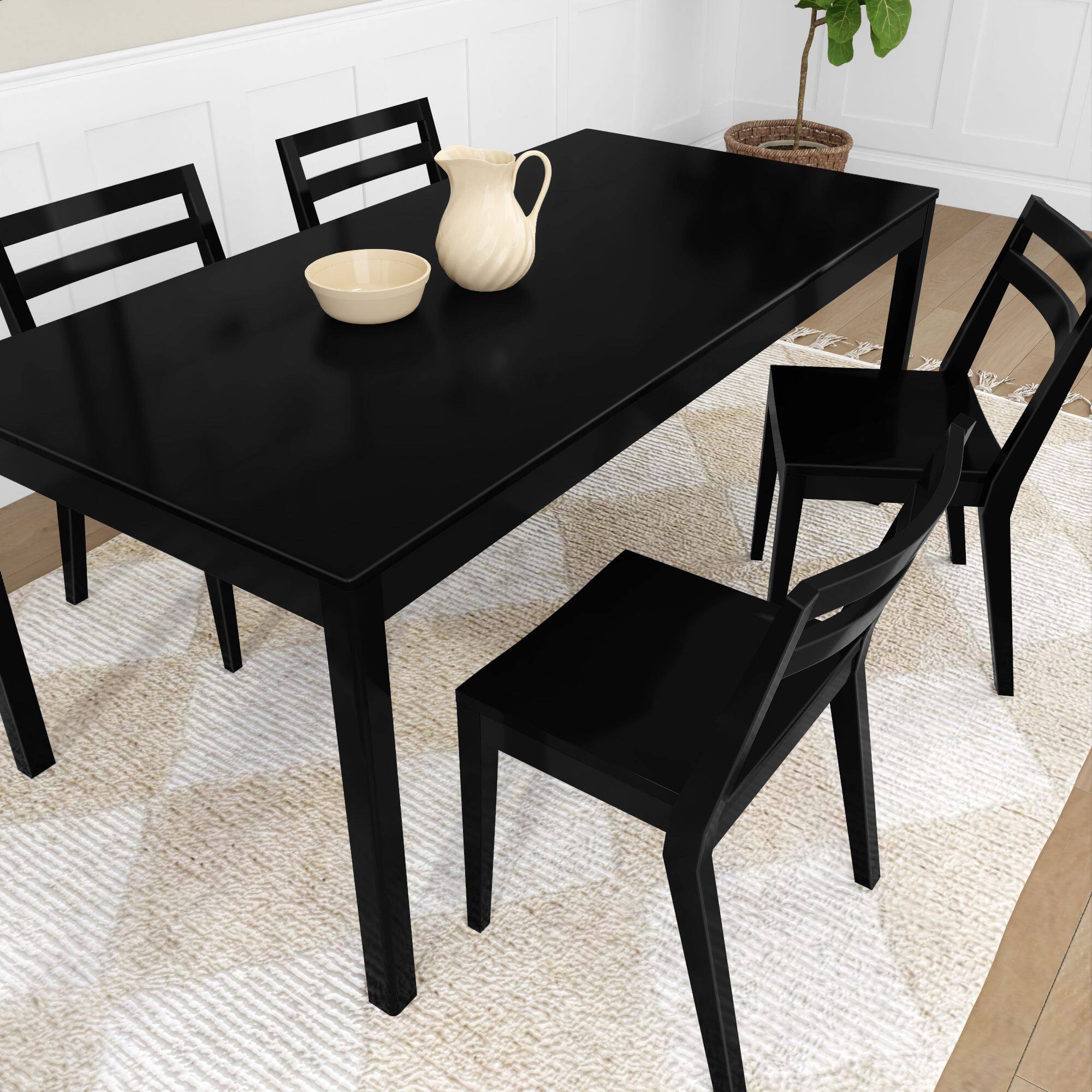 Alt View 5. Grain & Grove - Davie Dining Chair (4 Pack), Black - Black.