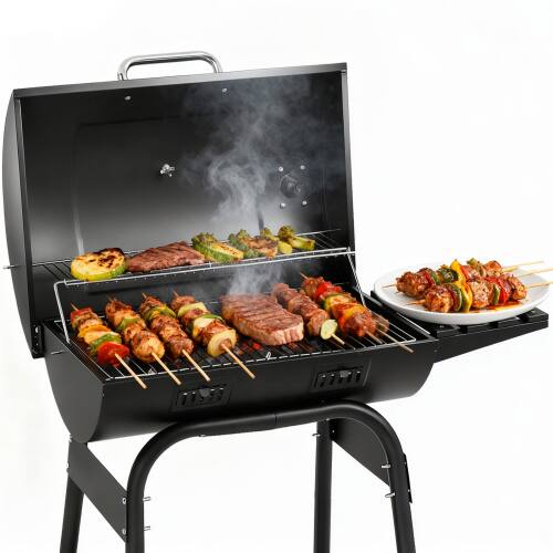 Alt View 1. Winado - Charcoal Grill with Side Shelf Stainless Steel Stove Patio Camping BBQ for Outdoor Garden.