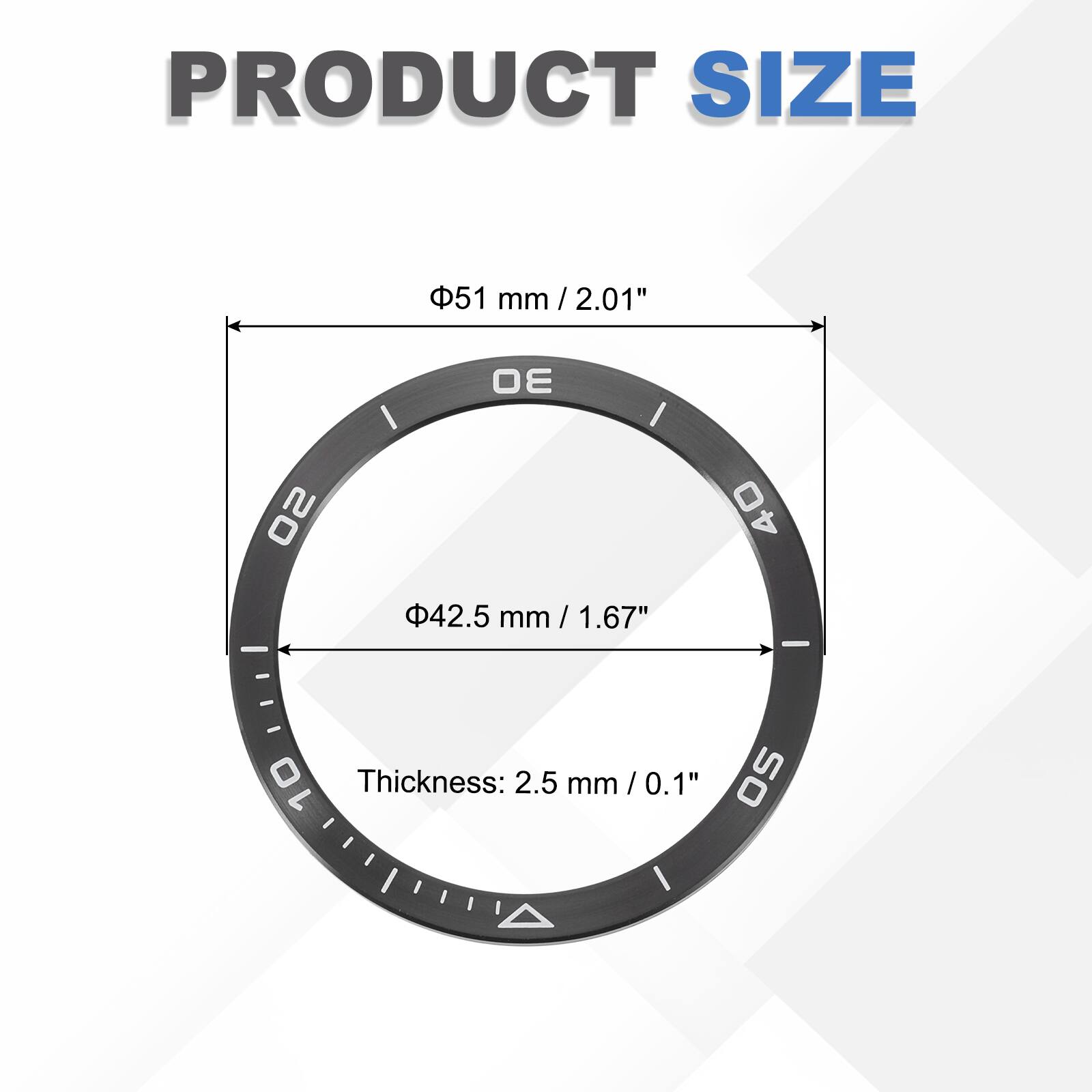PRODUCT SIZE

Φ51 mm / 2.01"

Φ42.5 mm / 1.67"

Thickness: 2.5 mm / 0.1"