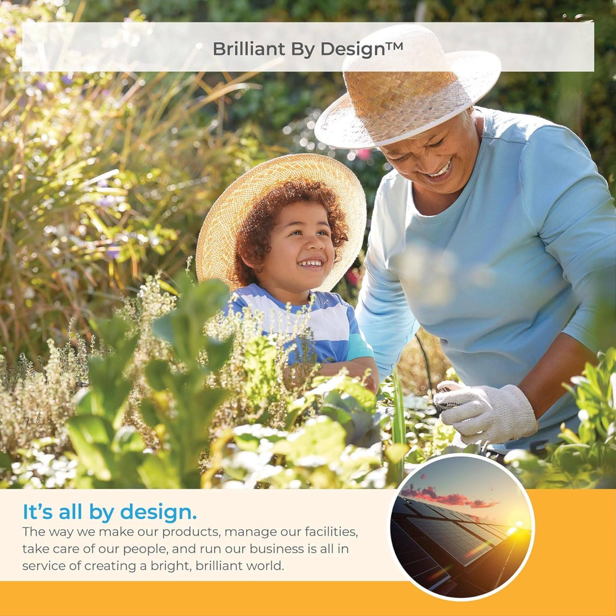 Brilliant By Design™

It's all by design.  
The way we make our products, manage our facilities, take care of our people, and run our business is all in service of creating a bright, brilliant world.