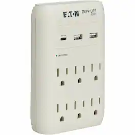 Eaton Tripp Lite Series Protect It! 6-Outlet Surge Protector - 5-15R Outlets, USB-C and USB-A Ports, 5-15P Direct - Gray