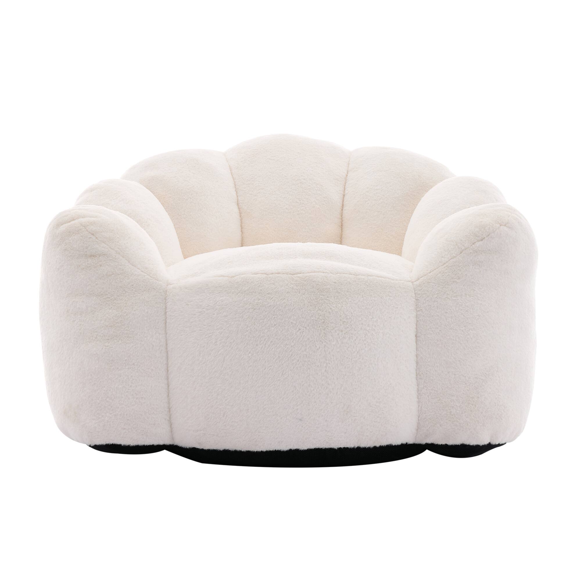 Alt View 8. GOODSILO - Lotus Style Compression Sofa Bean Bag Chair with Pull Ring for Easy Mobility and No Assembly Required - White.