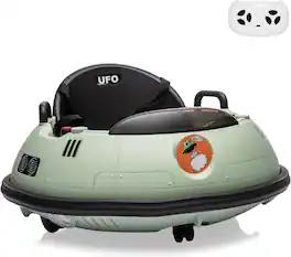 GARVEE - 12V Kids Electric Bumper Car, Ride-On Toy with Remote Control, 360° Spin, LED Lights & Dual Joysticks - Green