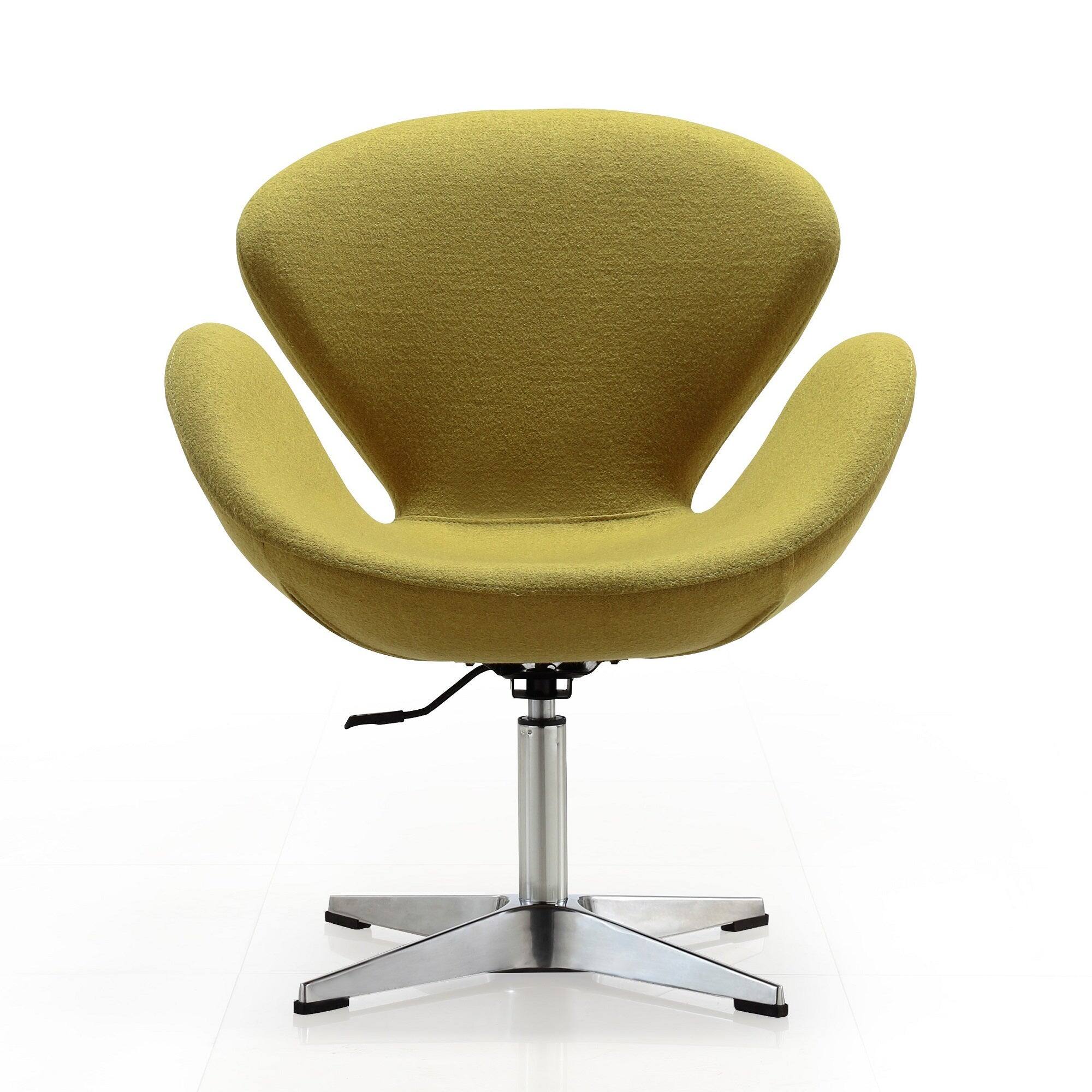 Back. Manhattan Comfort - Raspberry Modern Upholstered Swivel Lounge Chair - Green.