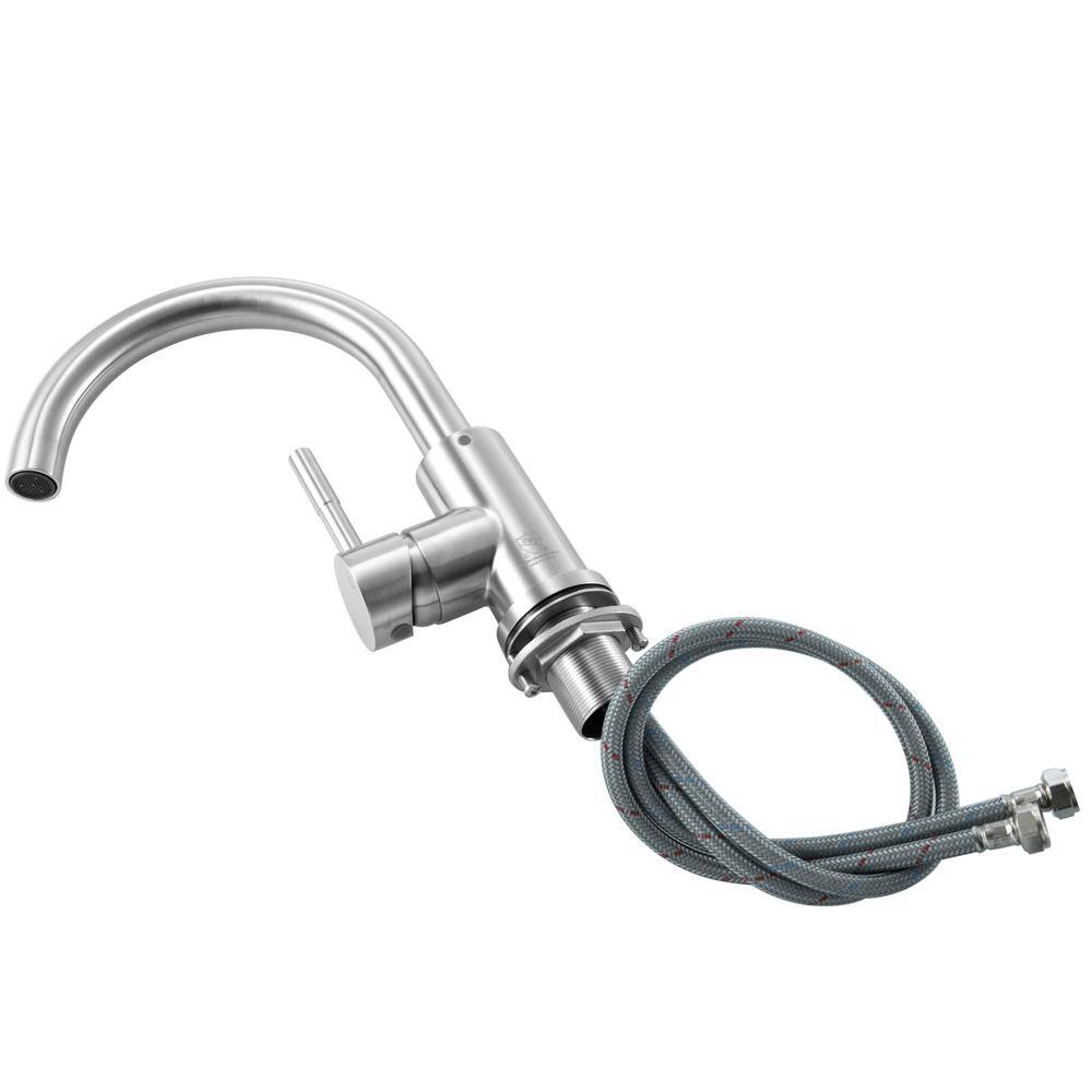 Alt View 1. Elegant Kitchen and Bath - Louis Single Hole Single Handle Bathroom Faucet in Brushed Nickel - Brushed Nickel.