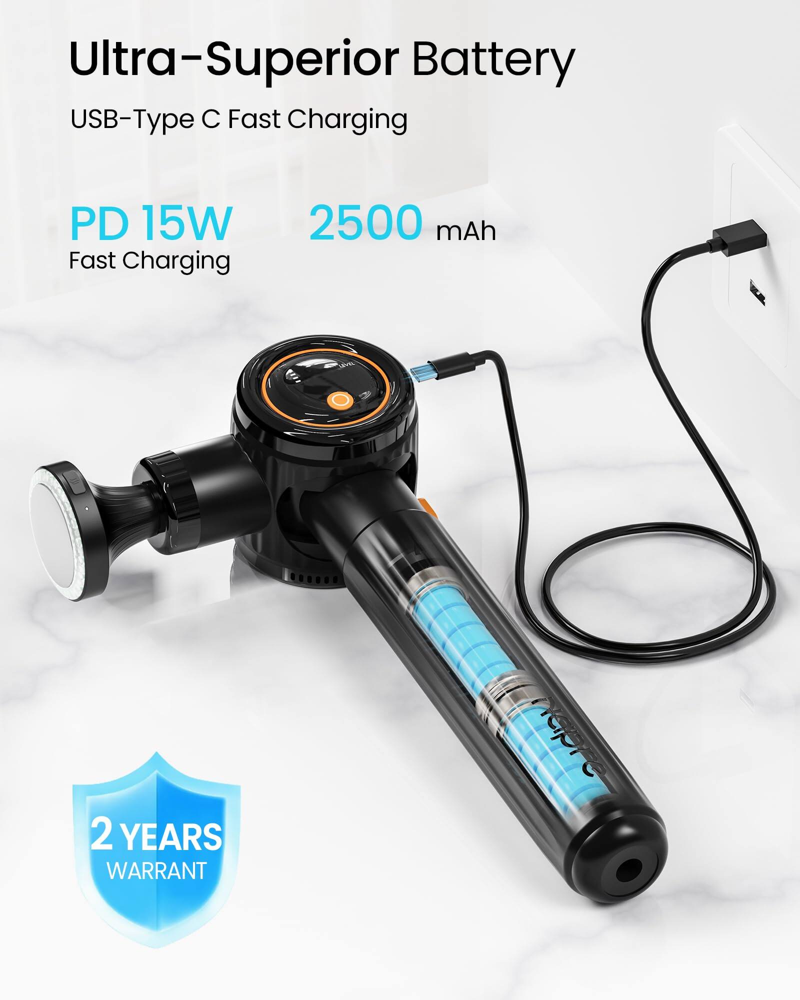 Ultra-Superior Battery  
USB-Type C Fast Charging  
PD 15W Fast Charging  
2500 mAh  
2 YEARS WARRANT