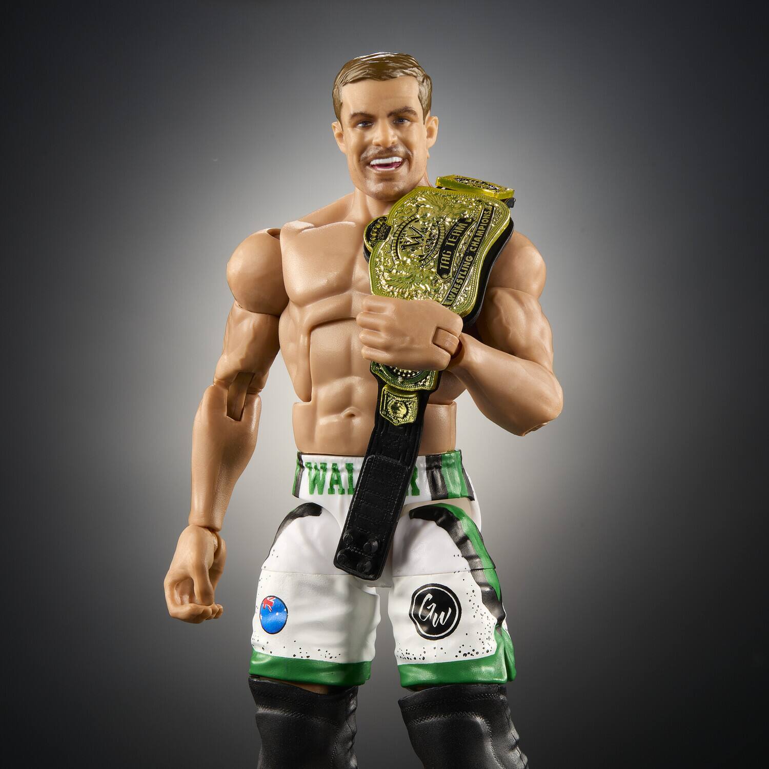 The text in the image is: "WWE CHAMPIONS THG WRESTLING WAI DV CAW."