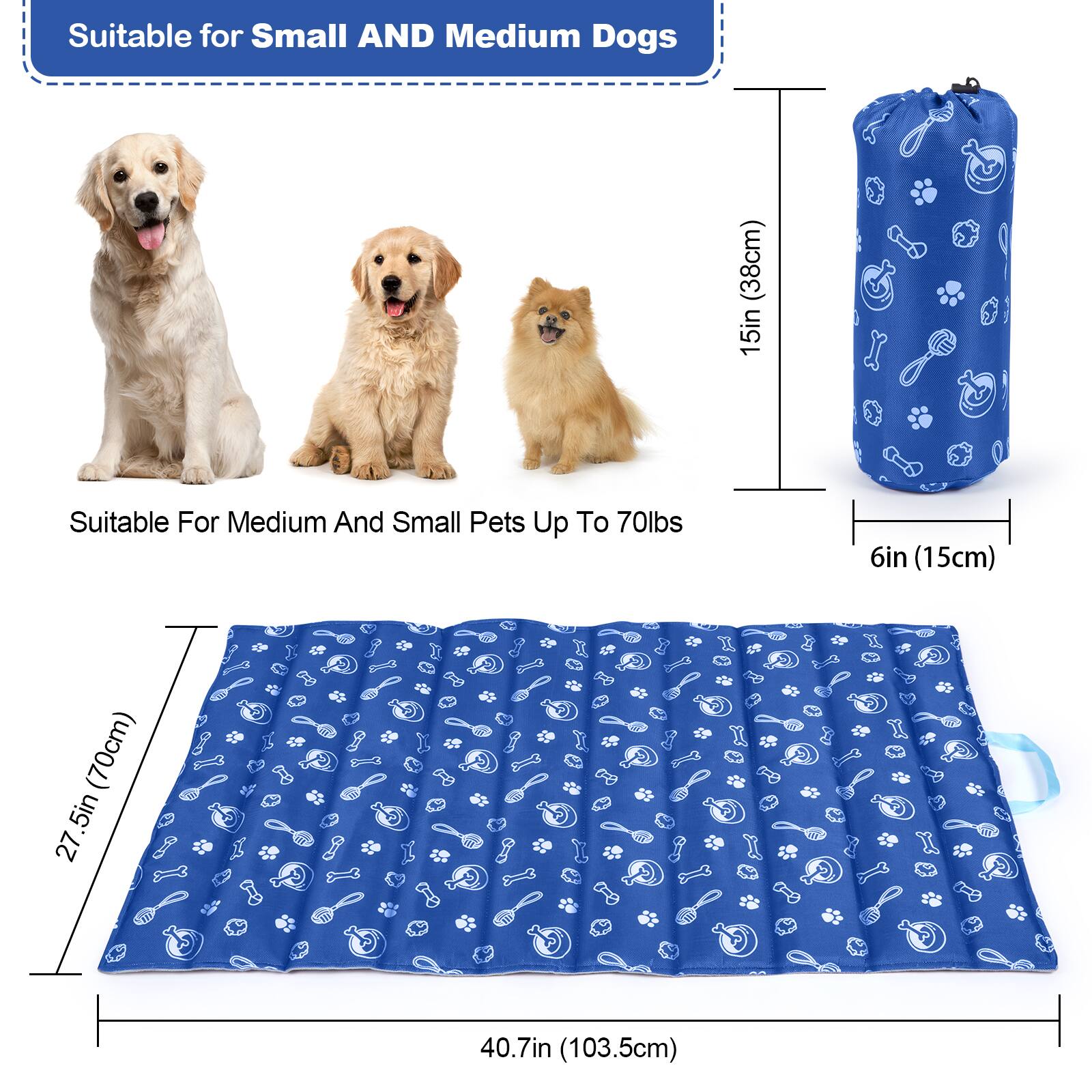Suitable for Small AND Medium Dogs

Suitable For Medium And Small Pets Up To 70lbs

15in (38cm)

6in (15cm)

27.5in (70cm)

40.7in (103.5cm)