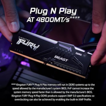 Kingston FURY Beast 32GB (2x16GB) DDR5 6000MHz Desktop RAM Black Kingston FURY Beast 32GB (2x16GB) DDR5 6000MHz Desktop RAM Black