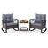 Front. Costway - 3 PCS Patio Rocker Set with 2-Tier Coffee Table & Soft Seat Back Cushions Outdoor - Mix Brown + Grey.