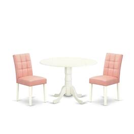 East West Furniture - 3 Piece Dining Table Set consists A Dinner Table - White