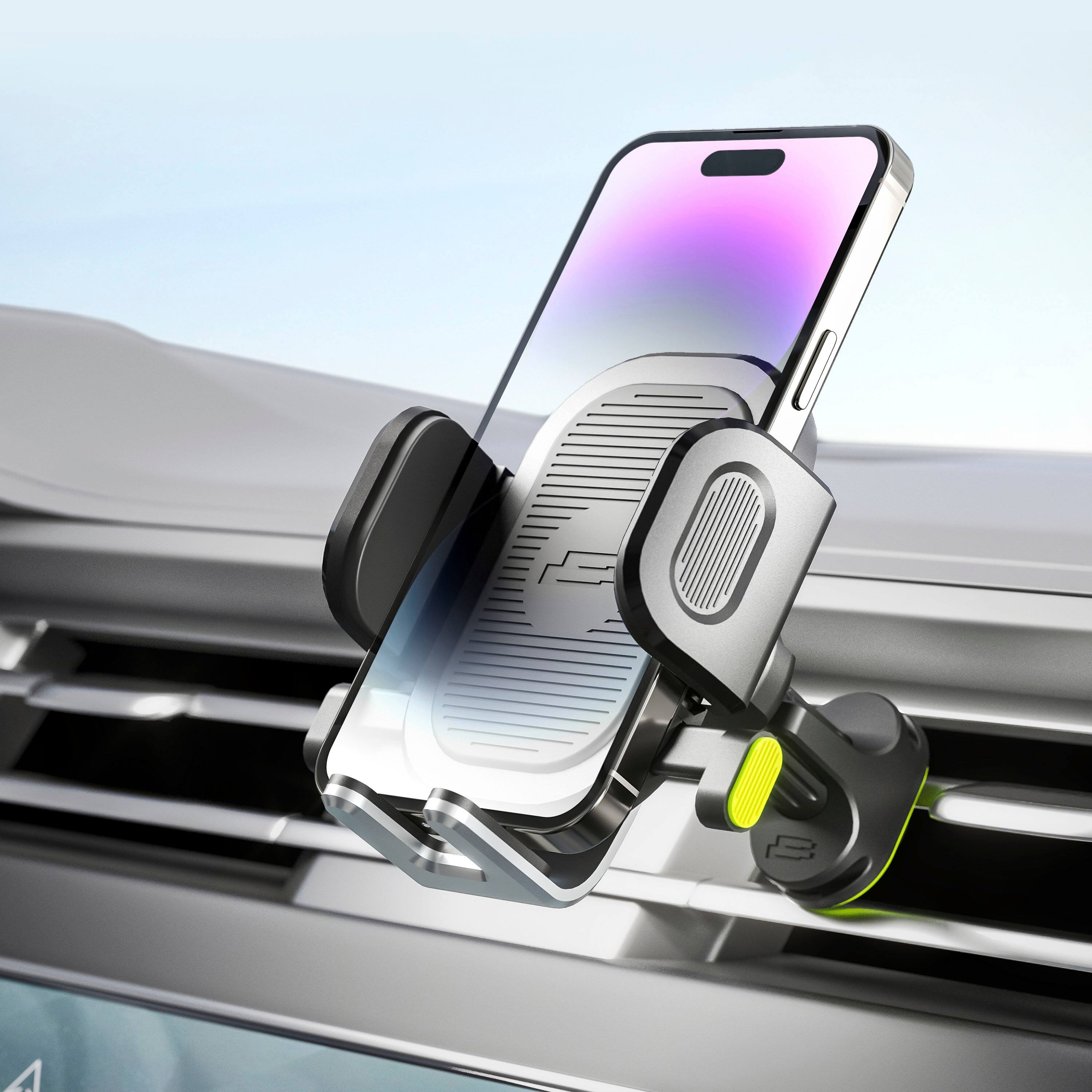 Alt View 12. Bracketron - OneClick Ext Window, Dash & Vent Mount for most cell phones - Black.