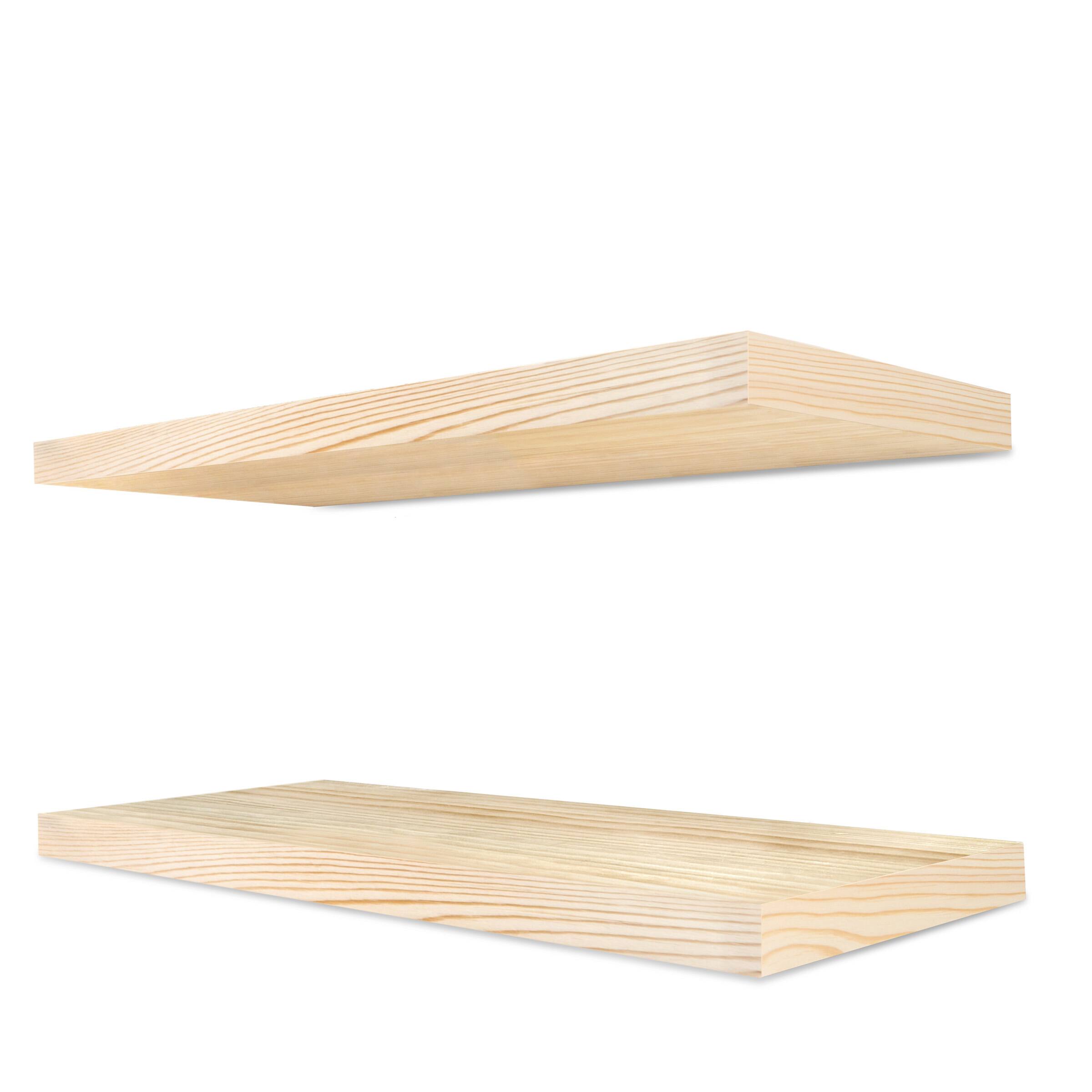 Alt View 6. Sorbus - Sorbus 2 Pack 24" Solid Wood Floating Shelves - for Bathroom Decor, Books, Bedroom & Living Room - Natural.
