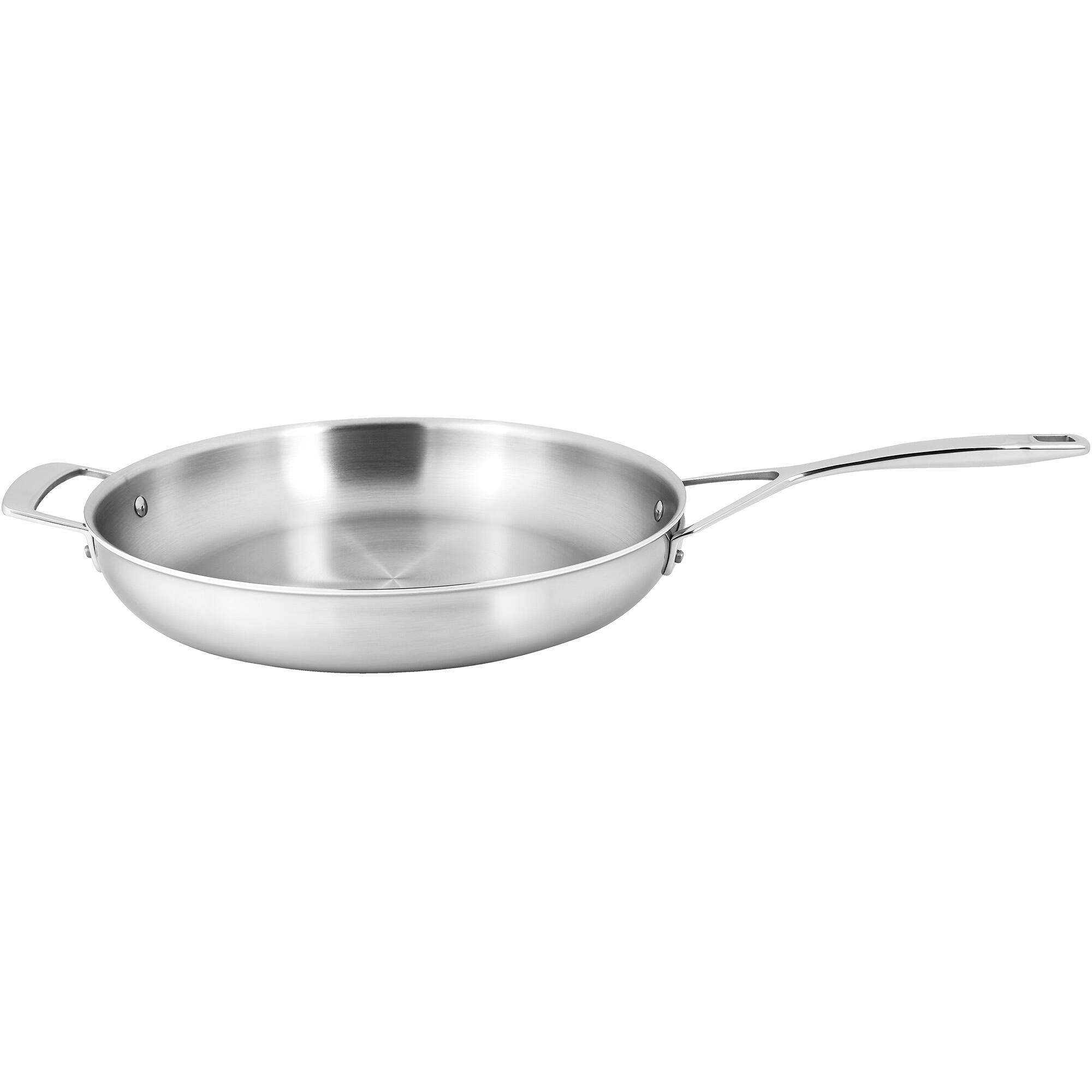Alt View 2. Demeyere - Demeyere Essential 5-ply 12.5-inch Stainless Steel Fry Pan with Lid - Stainless Steel.