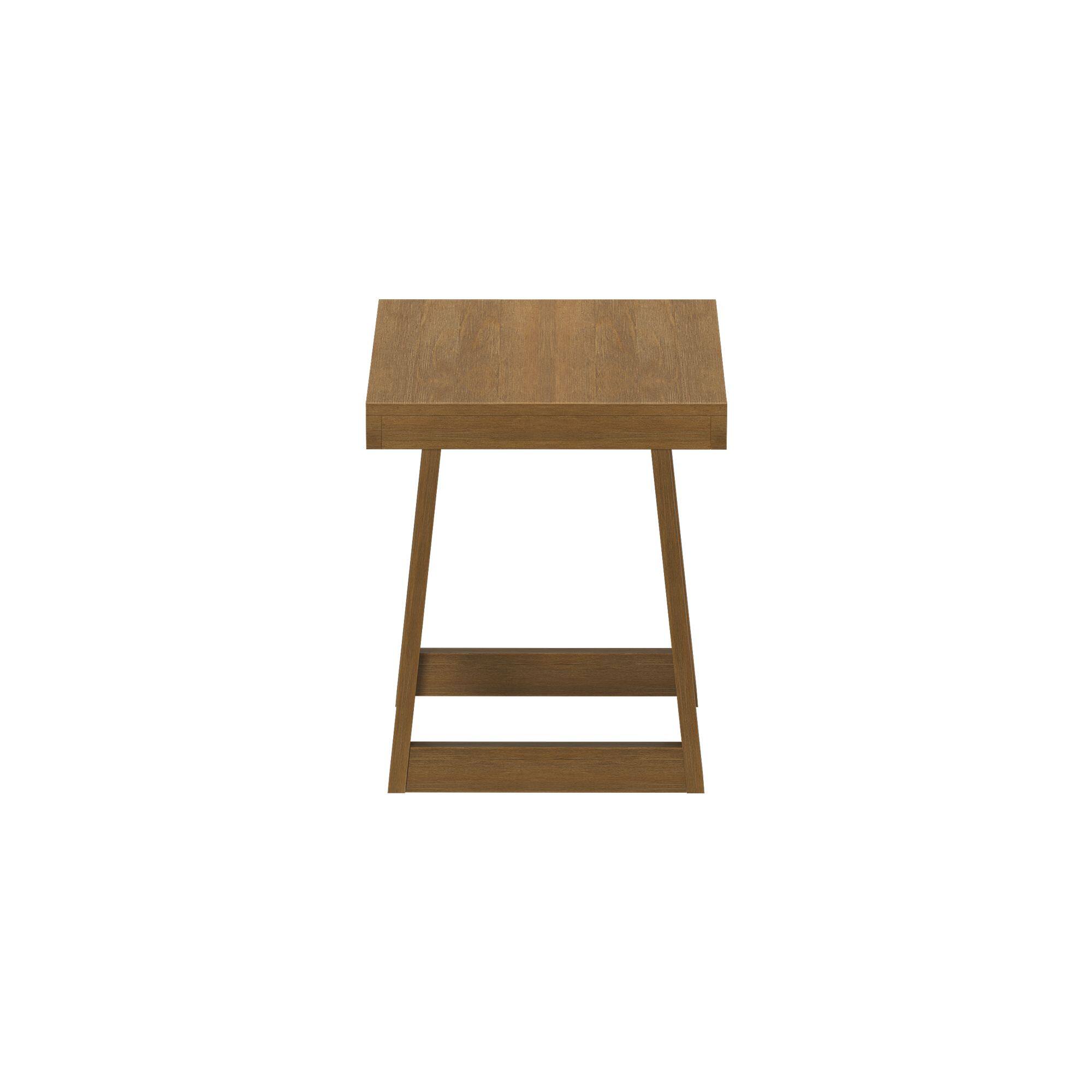 Alt View 3. Plank+Beam - Classic Square Side Table (20in x 20in / 510mm x 510mm), Pecan Wirebrush - Pecan Wirebrush.