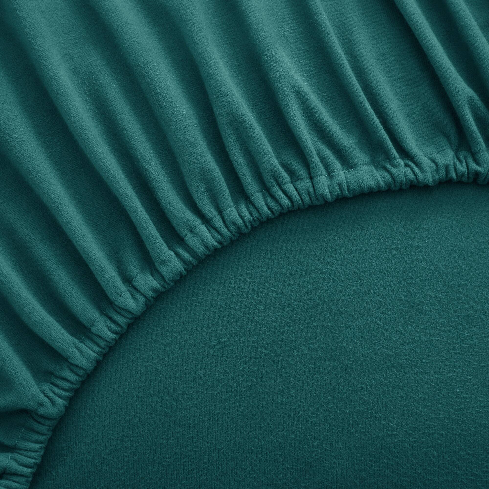 Left. Sweet Home Collection - Solid Flannel Sheets Warm and Cozy Extra Deep Pockets, Queen - Teal.