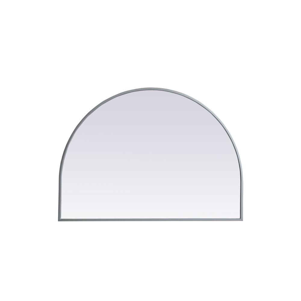 Alt View 5. Elegant Decor - Metal Frame Arch Mirror 33x24 Inch in Silver - Silver.