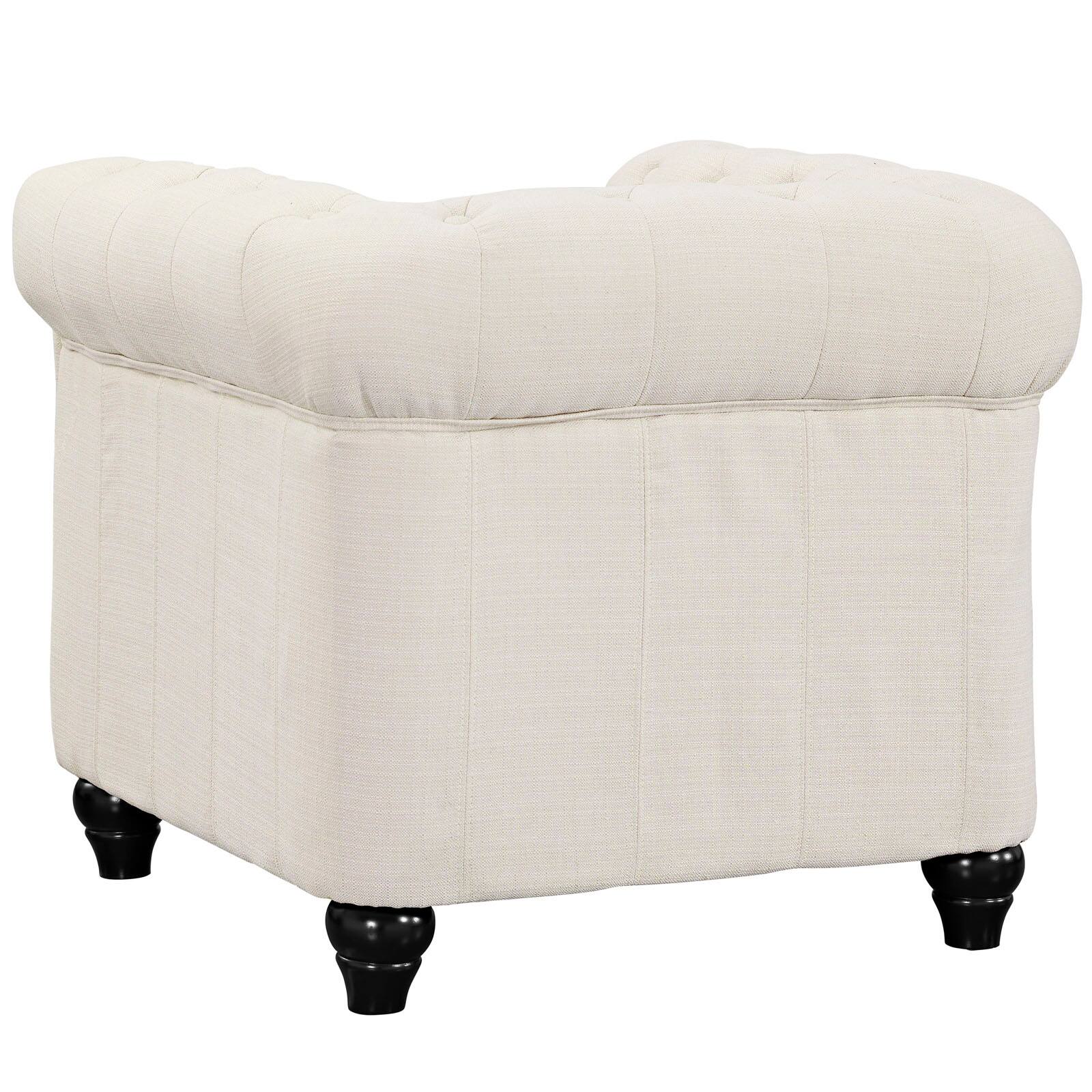 Back. Modway - Earl Upholstered Fabric Armchair by Modway - Beige.