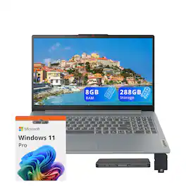 Lenovo - IdeaPad Slim 3i 15.6" FHD Laptop,Intel Core i3-N305,8GB RAM,128GB UFS+128GB Dock Set,UHD Graphics,Win 11 Pro - Gray