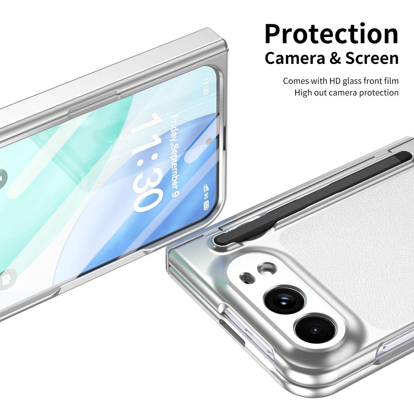 11:30  
Friday, September 6  
Protection Camera & Screen  
Comes with HD glass front film  
High out camera protection