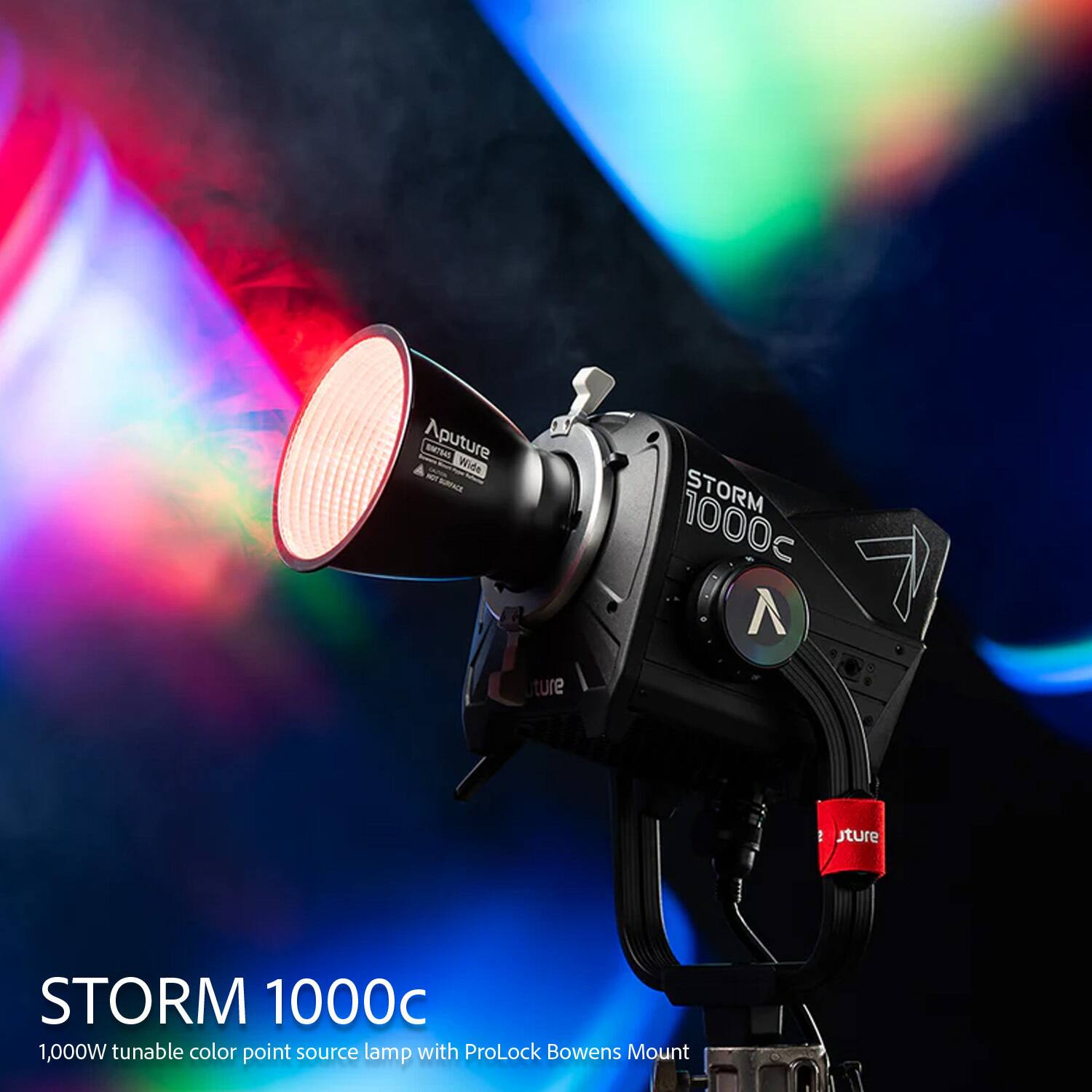 Aputure STORM 1000c  
1,000W tunable color point source lamp with ProLock Bowens Mount