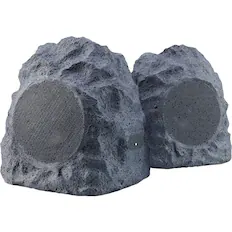 Front. iHome - iHome IHRK400PR Wireless Outdoor Rechargeable Stereo Rock Speakers Pair - Gray.