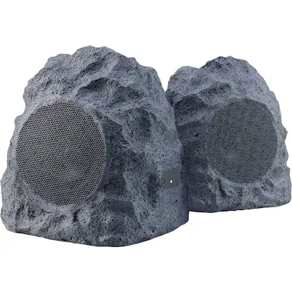 Front. iHome - iHome IHRK400PR Wireless Outdoor Rechargeable Stereo Rock Speakers Pair - Black.