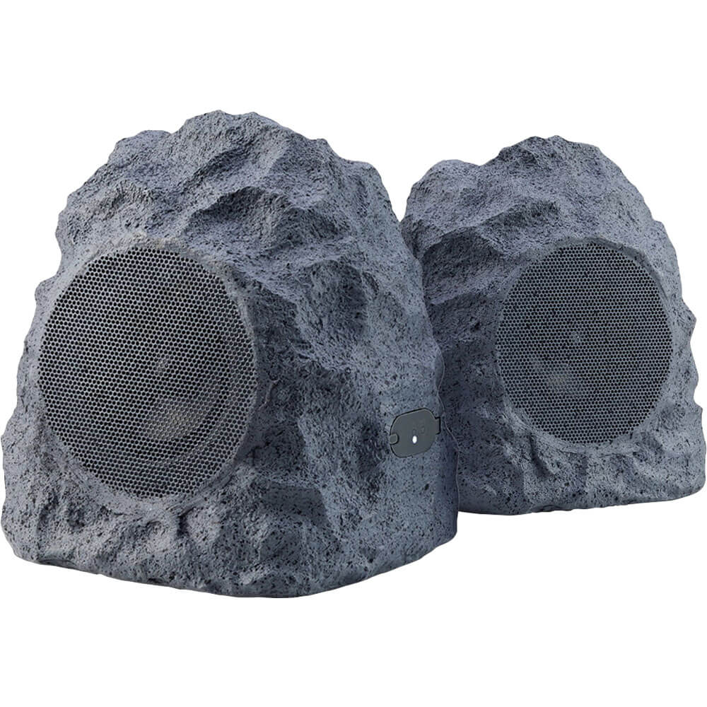 Front. iHome - iHome IHRK400PR Wireless Outdoor Rechargeable Stereo Rock Speakers Pair - Black.