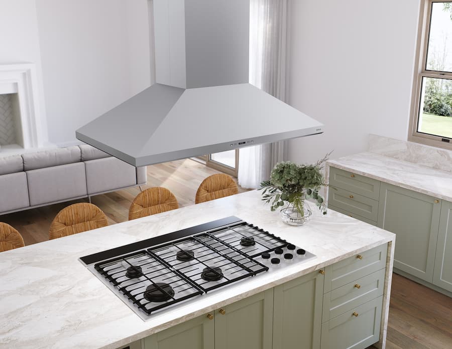 Zephyr 36 inches Externally Vented Island Range Hood Stainless Zephyr 36 inches Externally Vented Island Range Hood Stainless