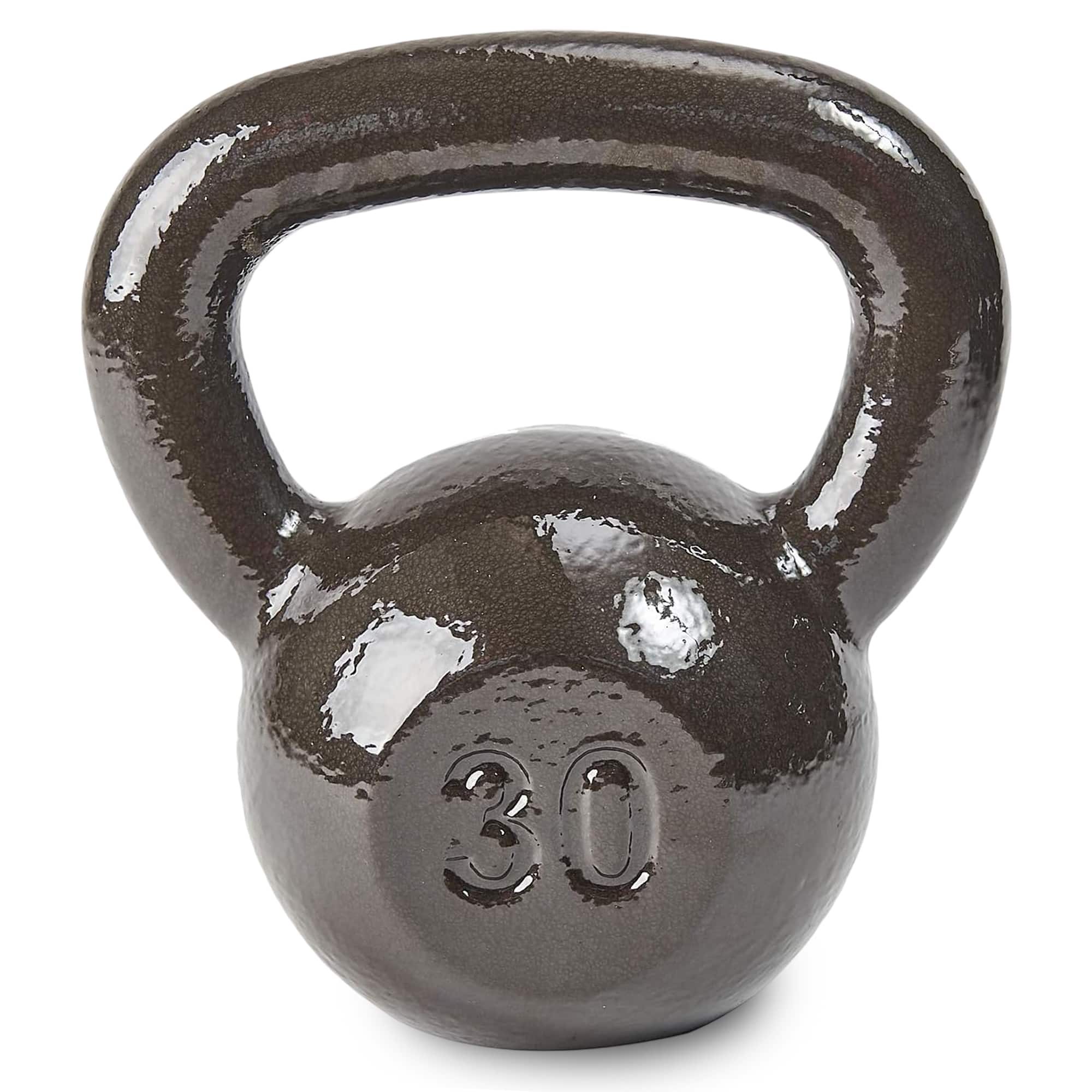 BalanceFrom Fitness - BalanceFrom Cast Iron Kettlebell for Home Gym Strength Training, 30 Lb, Grey - Gray