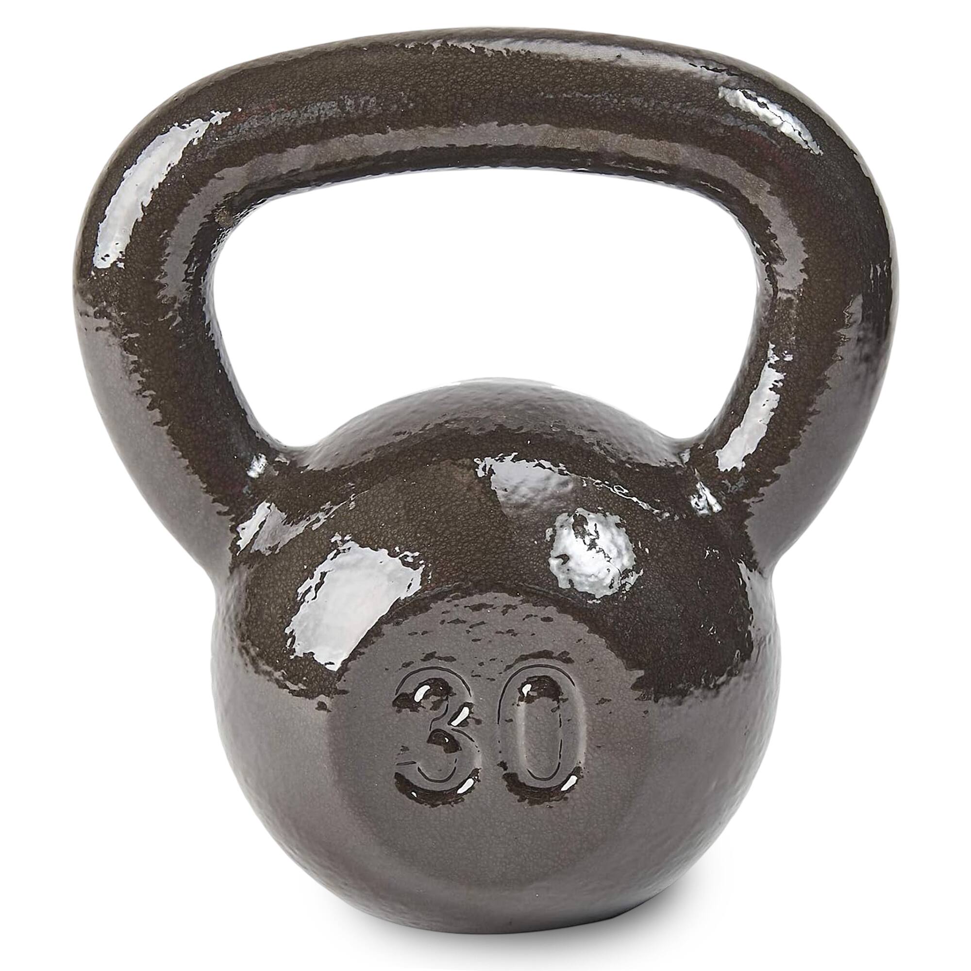 BalanceFrom Fitness - BalanceFrom Cast Iron Kettlebell for Home Gym Strength Training, 30 Lb, Grey - Gray