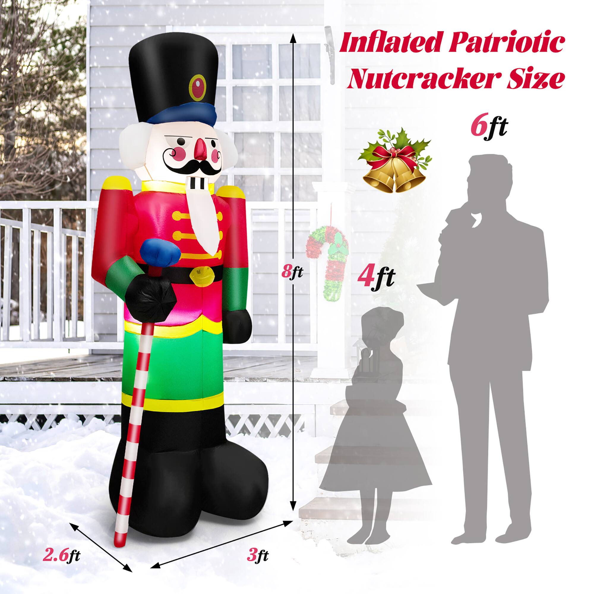 Inflated Patriotic Nutcracker Size 6ft 8ft 4ft 2.6ft 3ft