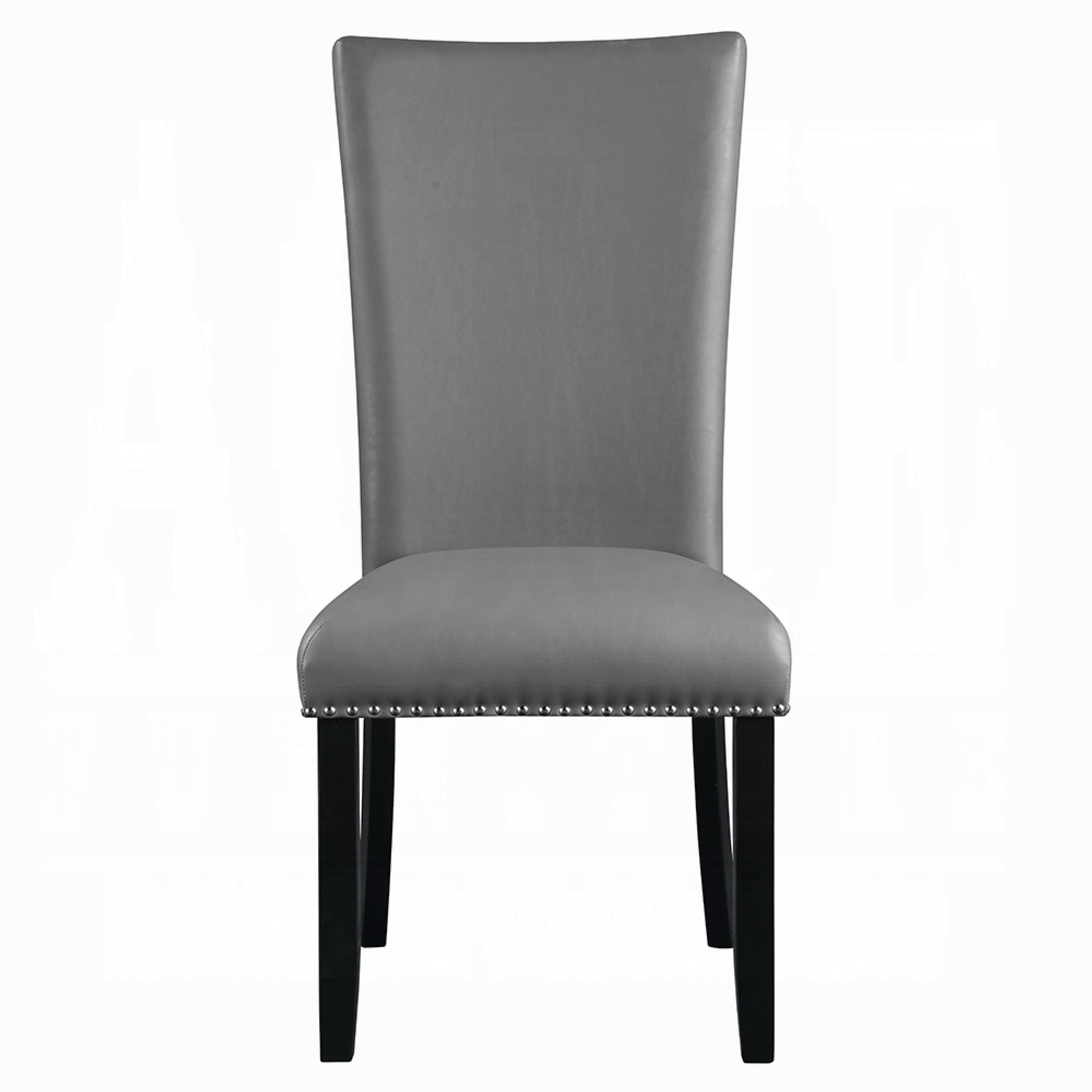 Alt View 1. Manhattan Lane - Aline Side Dining Chair Set of 2, Nailhead Trim - Gray, Black.