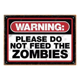 NMR Distribution - Zombie Warning Tin Sign - Multicolored