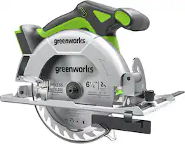 Greenworks - 24V Brushless 6.5" Circular Saw, Tool Only, Battery and Charger Sold Separately - Green