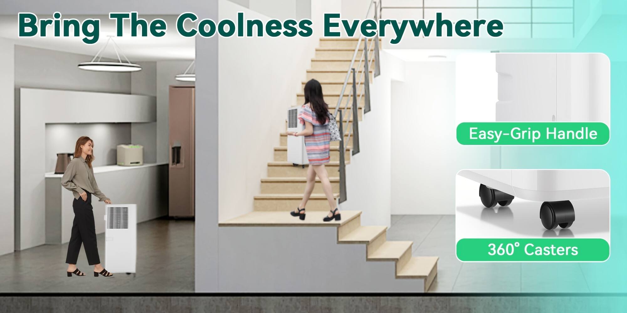 Bring The Coolness Everywhere

Easy-Grip Handle

360° Casters