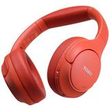 TOZO - HT2 Wire/Wireless Hybrid Noise Cancel Over Ear Bluetooth Headphone, 60H, Hi-Res Audio, APP-32EQ, Foldable Comfort Earcup - Deep Red