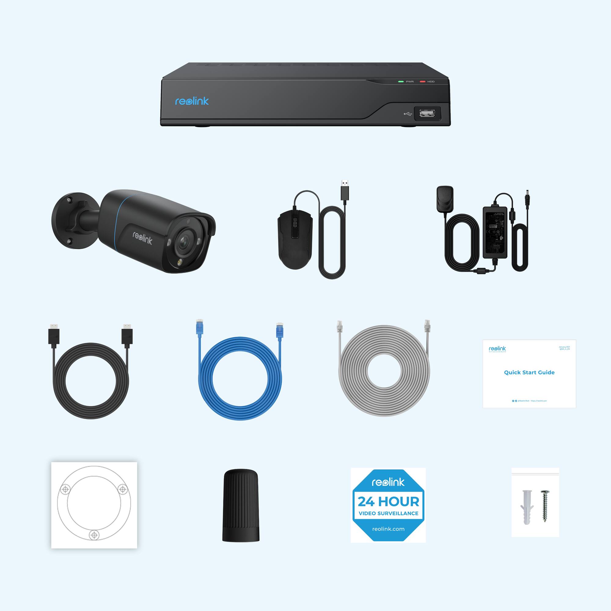 I replink realink - Quick Start Guide: | | 9 replink 24 HOUR VIDEO SURVEILLANCE reolink.com