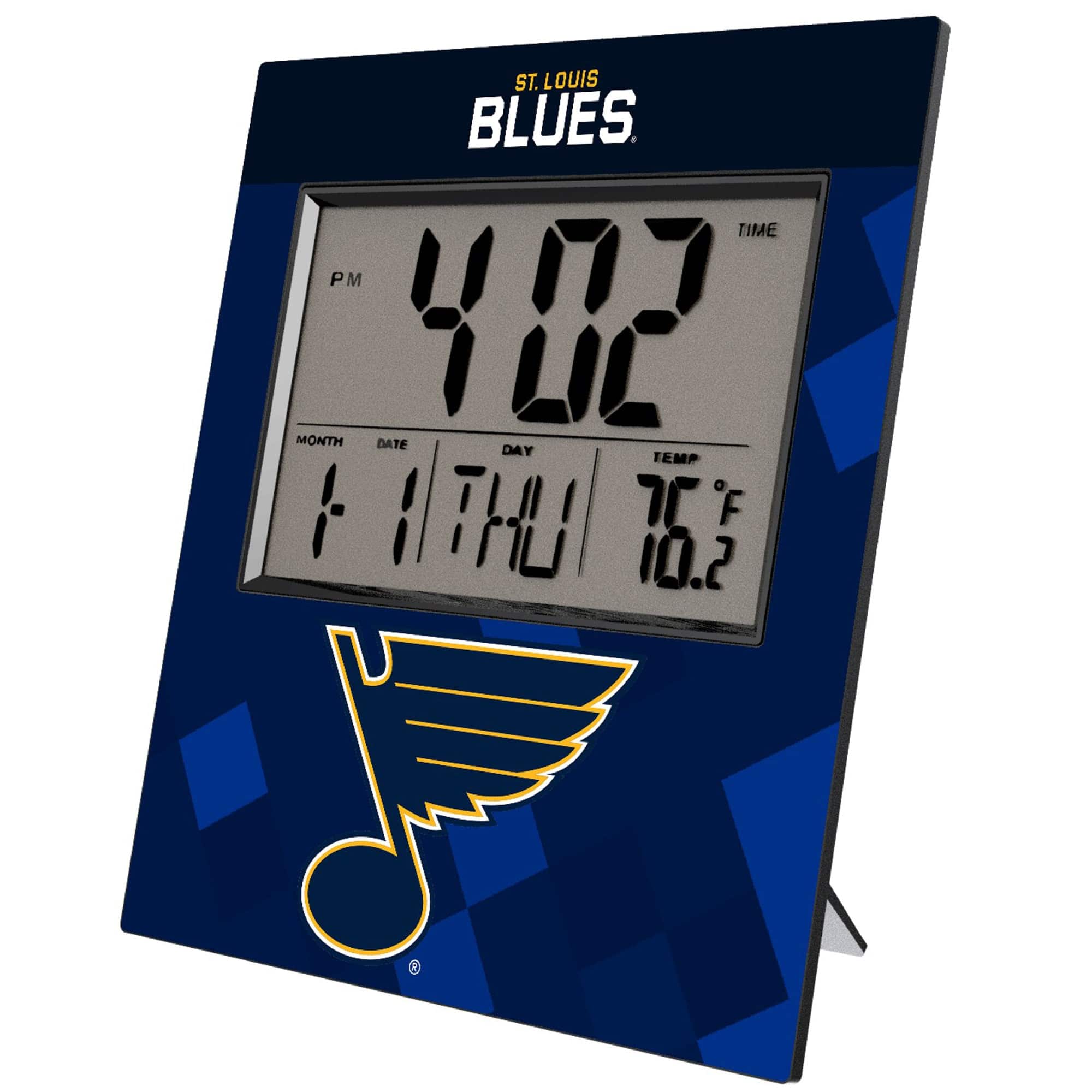 Keyscaper - St. Louis Blues Color Block Digital Desk Clock - Multicolor